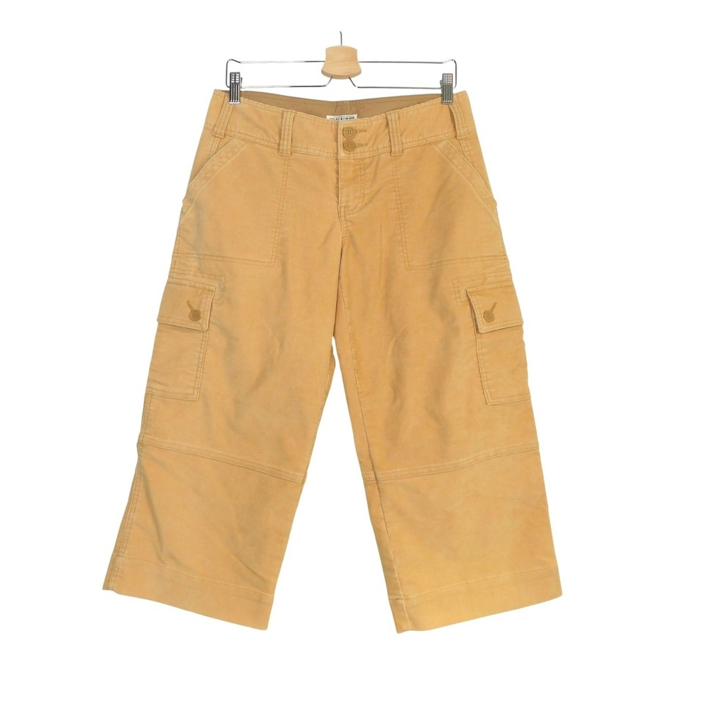 Abercrombie & Fitch Vintage Y2K Corduroy Cargo Pants Wide Leg Crop Tan Womens 4